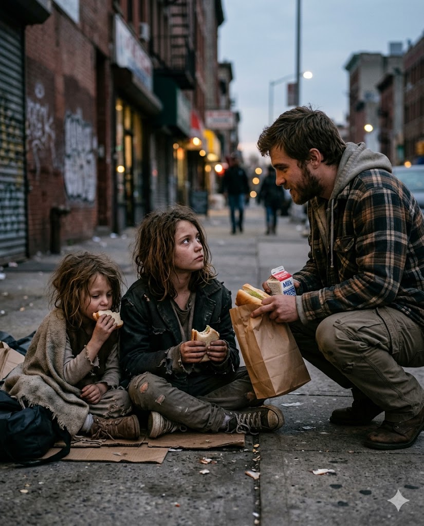 He Offered Food to Two Starving Sisters — Then the Older Girl Asked a Question That Changed Everything
