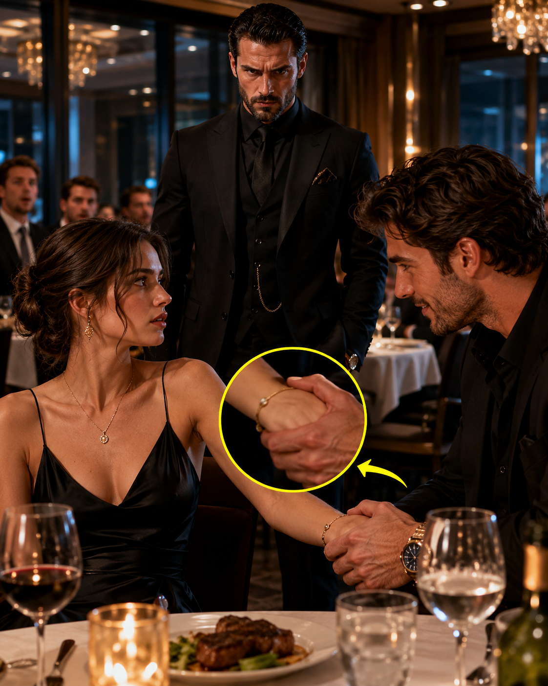 The Mafia Boss Watched Another Man Grab Her Wrist — Then Said Two Words That Silenced the Restaurant