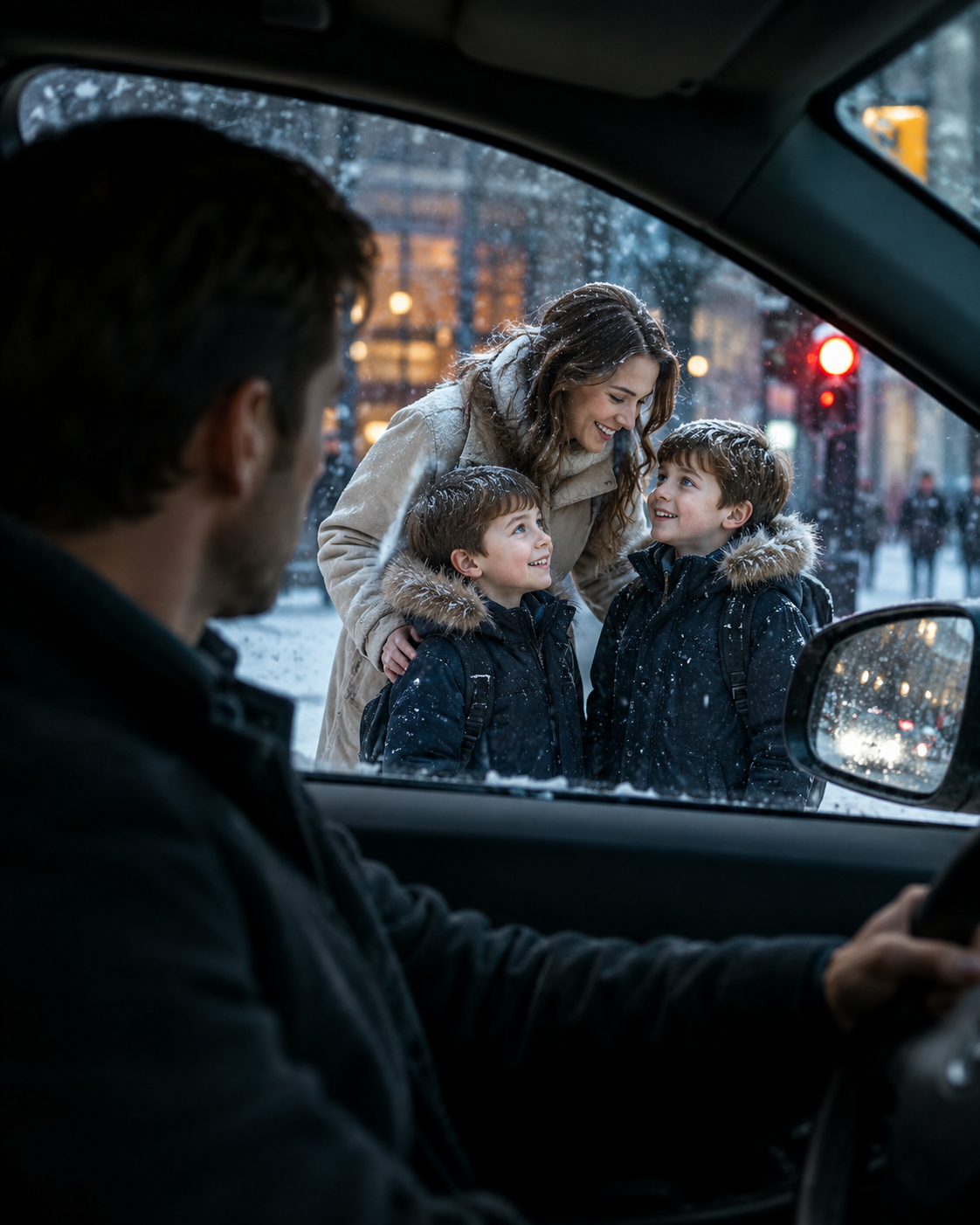 He Stopped at a Red Light in the Snow—and Saw His Ex-Wife Laughing With Two Boys Who Had His Eyes