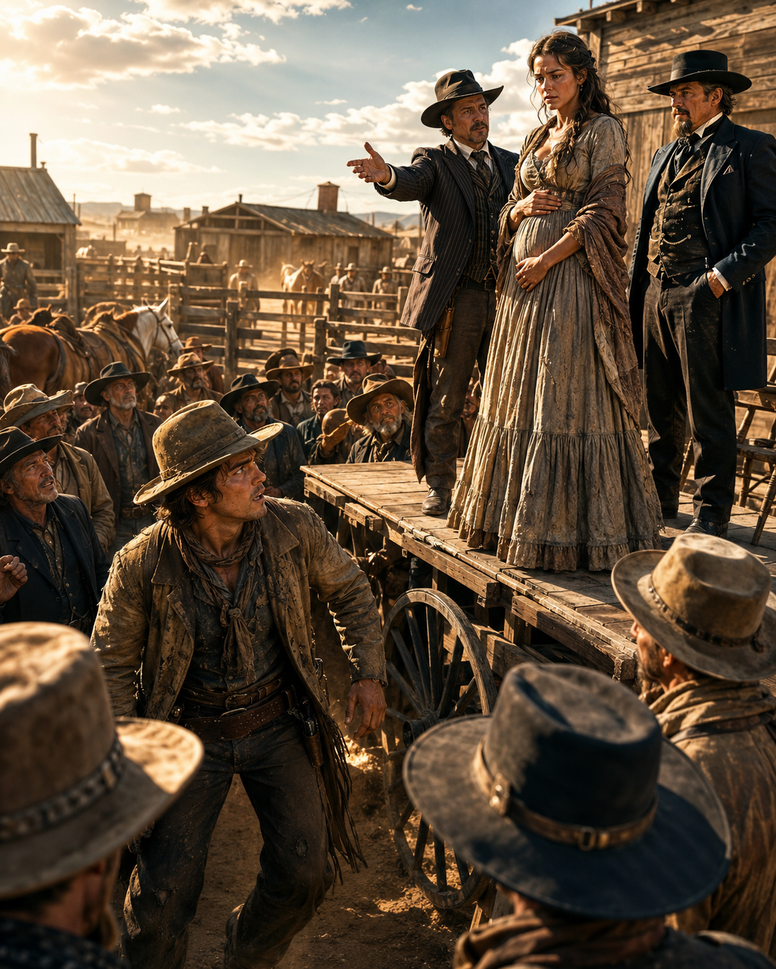 They Auctioned Her Like Property—Then the Broke Cowboy Found Out She Carried Creed’s Hidden Heir