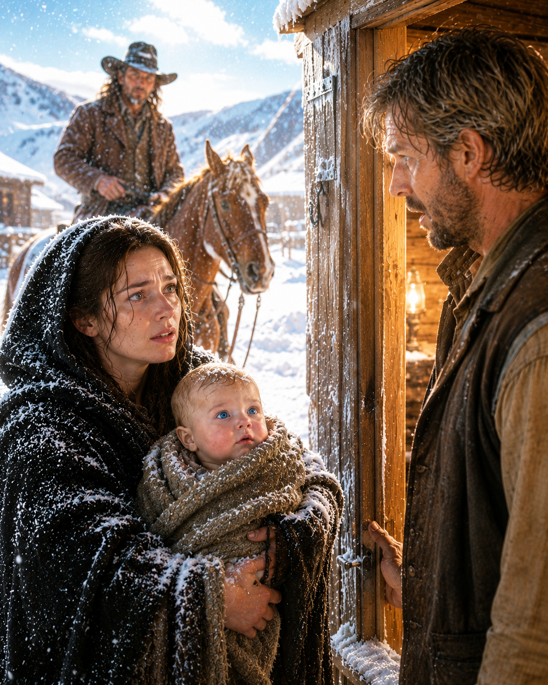 A Widow Carried a Blue-Eyed Baby Through a Blizzard to His Door—Then the Man Hunting Them Revealed a Secret Buried Since the War