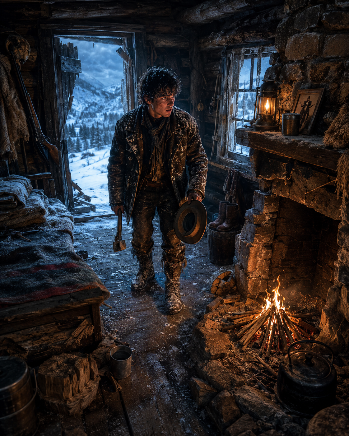 Thrown Out at Eighteen, He Broke Into a Frozen Cabin—and the Dead Man Had Left the Fire Laid for Him