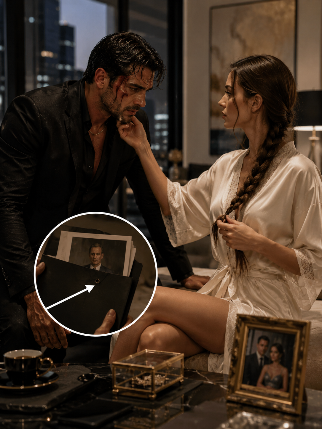The Crime Boss Came to His Wife’s Door Bleeding and Shaking—She Let Him In, Finished Her Braid, and Changed Everything His Uncle Planned