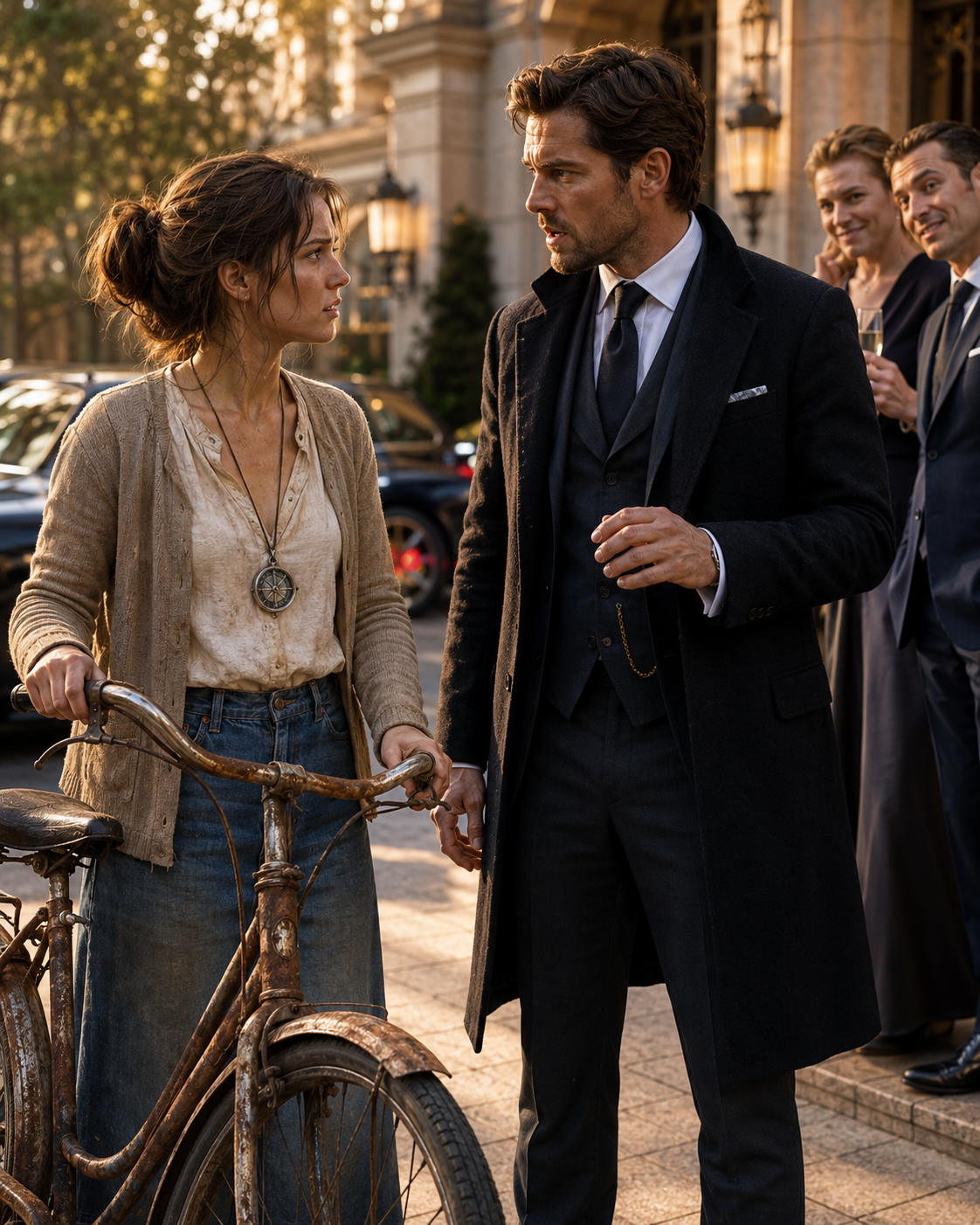 They Mocked Her Rusty Bike, Until the Billionaire Saw the Compass Around Her Neck