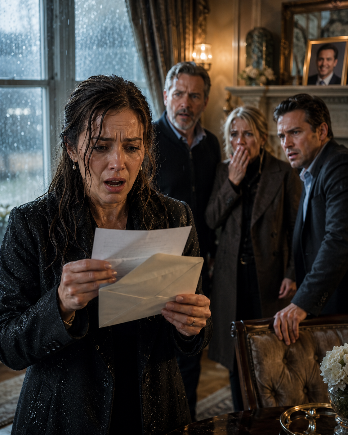 She Opened the Envelope on the Rainiest Day of Her Life — Then Her Dead Husband’s Final Words Became Her Family’s Deepest Nightmare