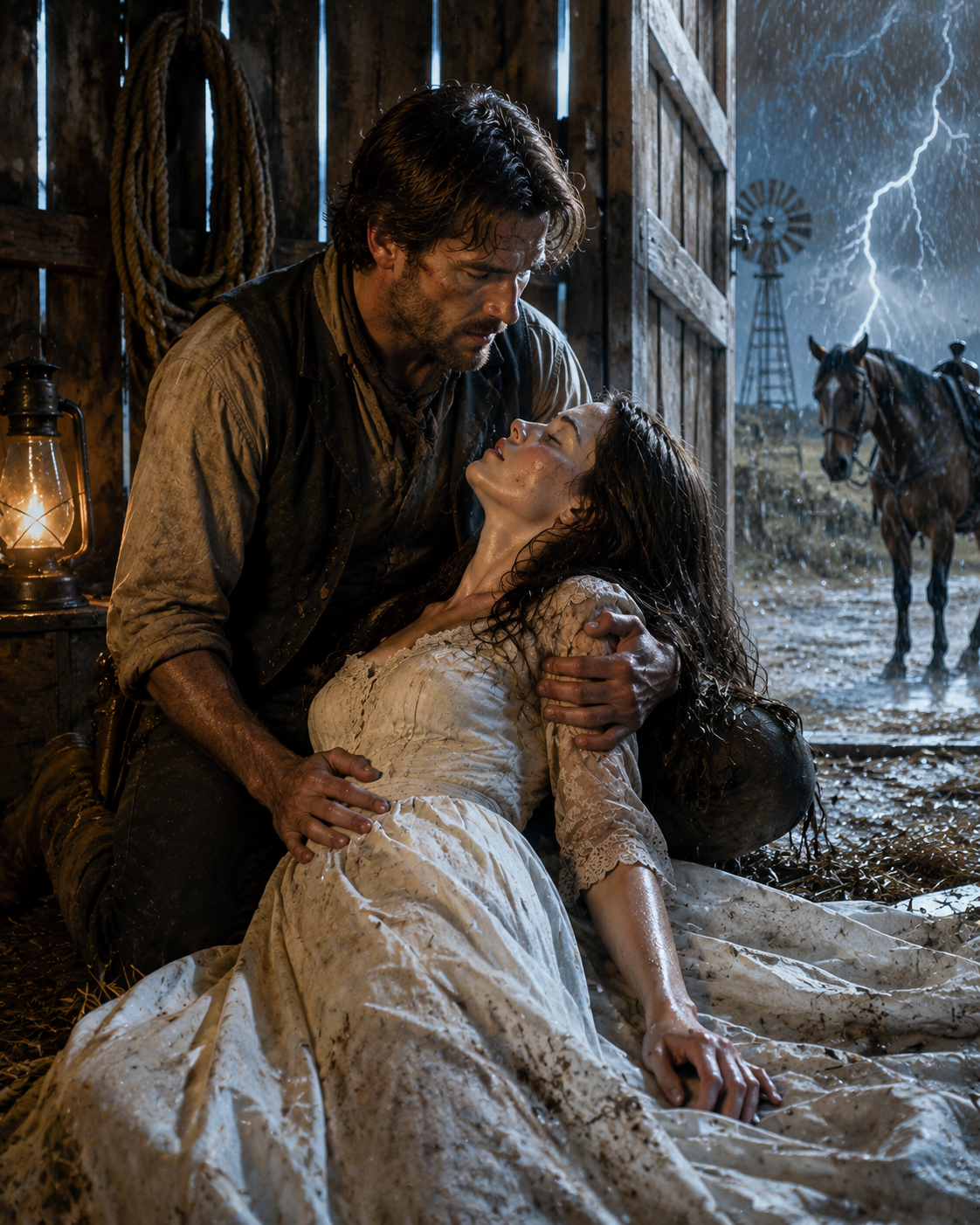The Runaway Bride Collapsed in a Scarred Widower’s Barn During a Storm—Neither Expected What Happened Next