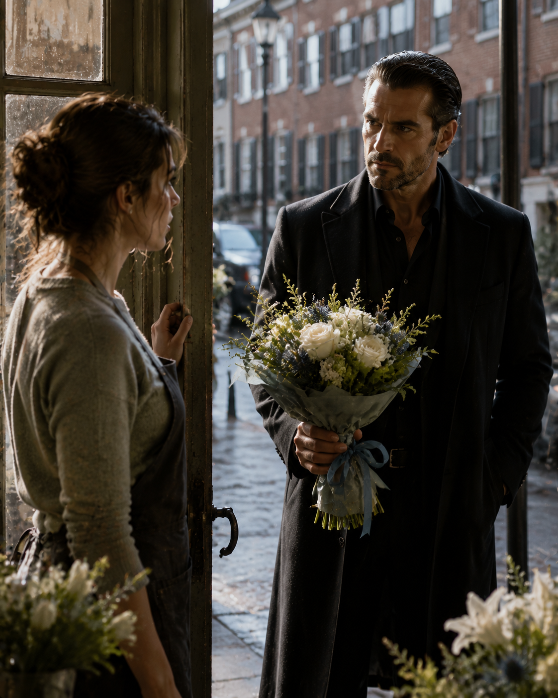 She Spilled Champagne on Boston’s Most Dangerous Man to Save His Life — Then Gave Him a Fake Name and Vanished, But He Followed Her Mother’s Flowers Straight Back to Her Door