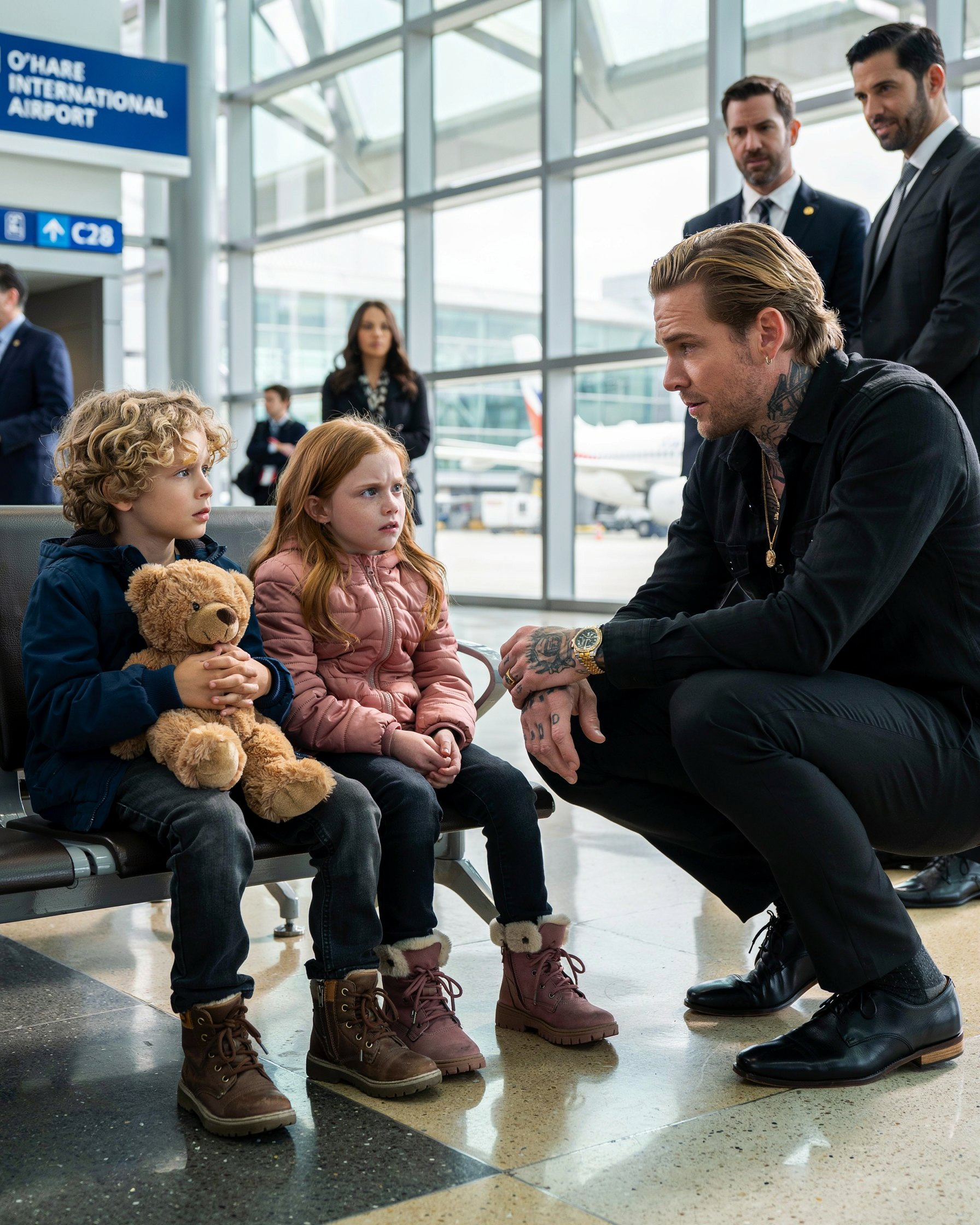 She Left Two Children On An Airport Bench And Boarded Her Flight — The Man Who Picked Up The Bear Wasn’t Someone She Should Have Crossed