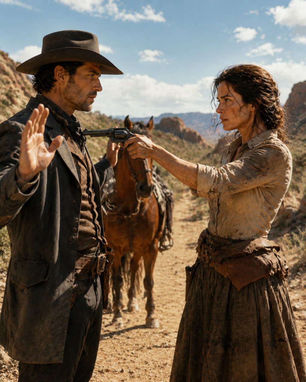 She Pressed a Trembling Gun to the Chest of a Stranger on an Arizona Trail — He Raised His Hands, Said His Name, and Did Not Tell Her the Name Would Be the Thing That Got Her Children Back