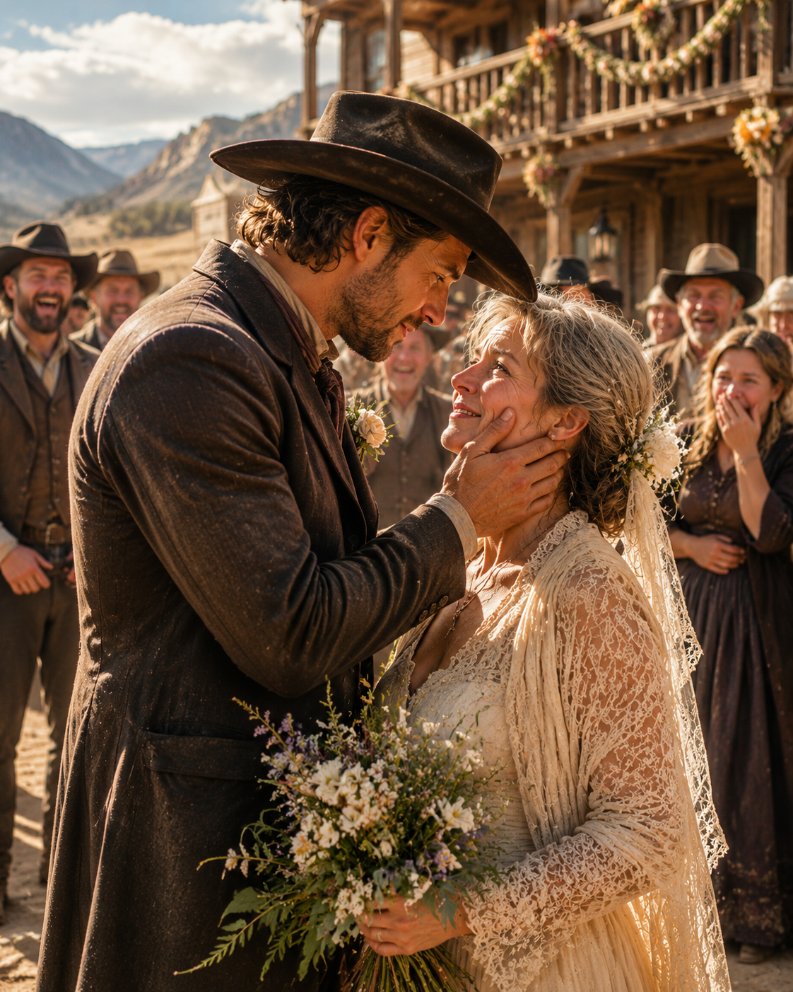 The Town Laughed When He Married the Woman They Called Too Old — Then His Hand Found Her Cheek and He Said the One Thing Nobody in Oak Haven Had Thought to Say