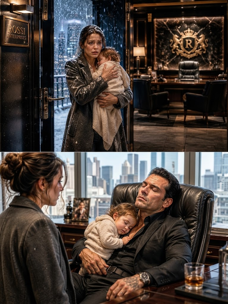 She Carried Her Baby Into a Mafia Boss’s Forbidden Office During a Snowstorm — Then Found Him Asleep With Her Daughter Curled Against His Chest