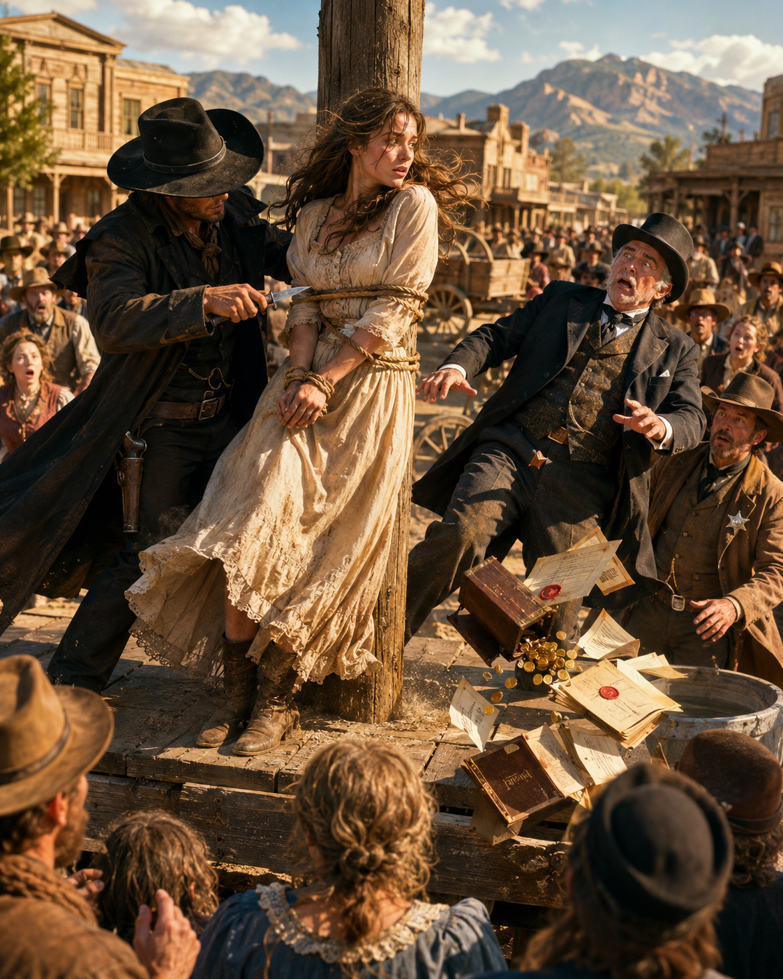 They Bound Her in the Town Square, Until One Stranger Cut the Rope and Exposed the Mayor’s Crime