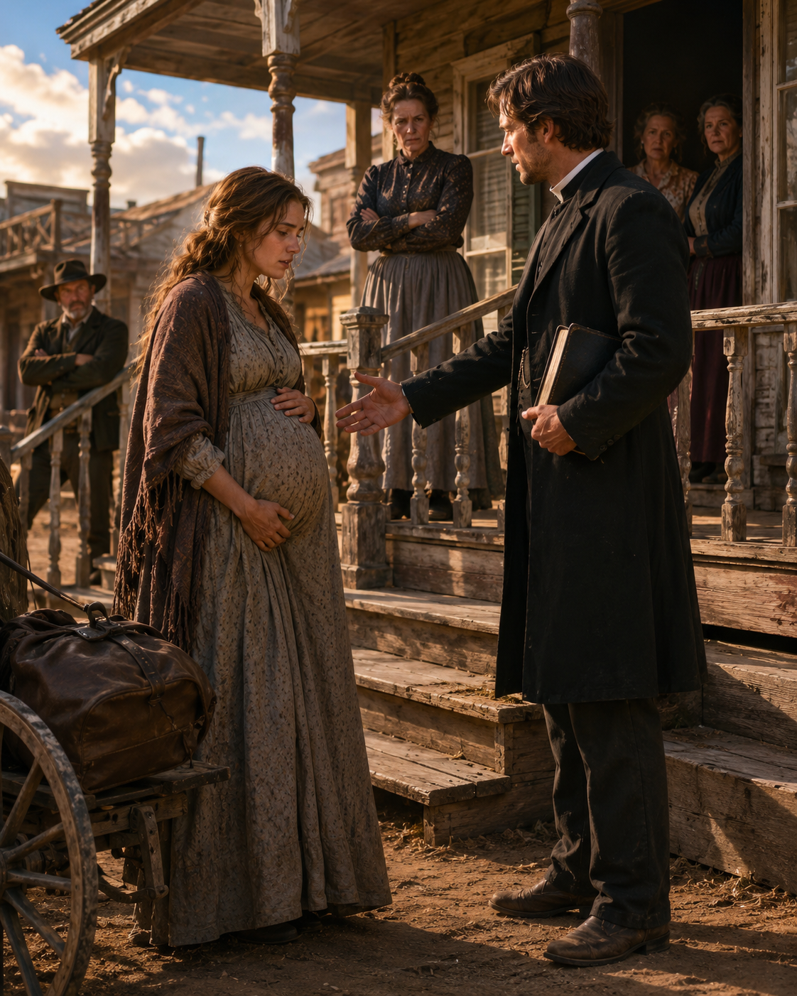 No Boarding House in Town Would Take the Pregnant Stranger — So the Widowed Preacher Gave Her His Name Instead