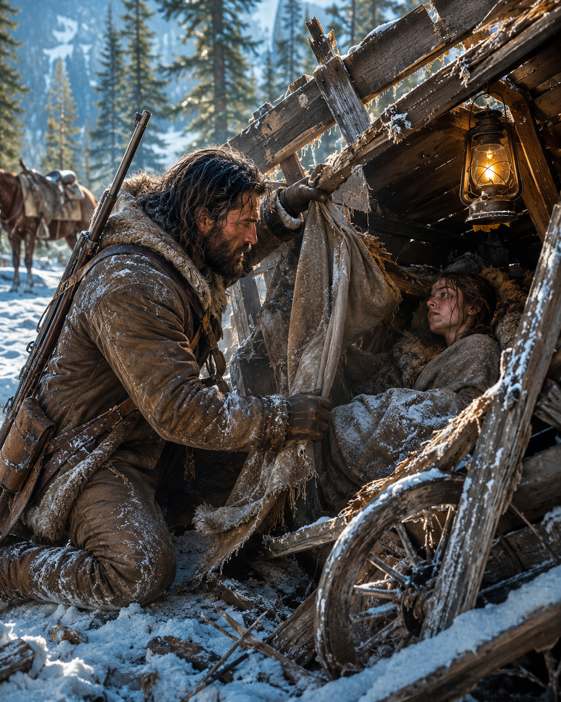 They Left Her to Freeze in a Broken Wagon — Until the Mountain Man Heard Her Breathing