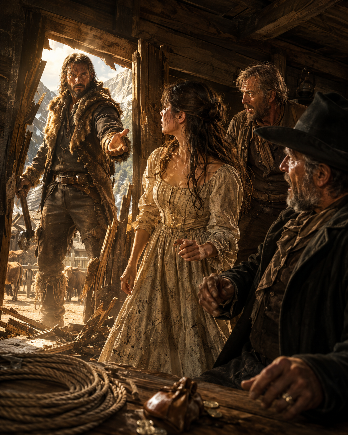 Her Father Sold Her for Cattle — Then a Mountain Man Broke the Door and Let Her Choose