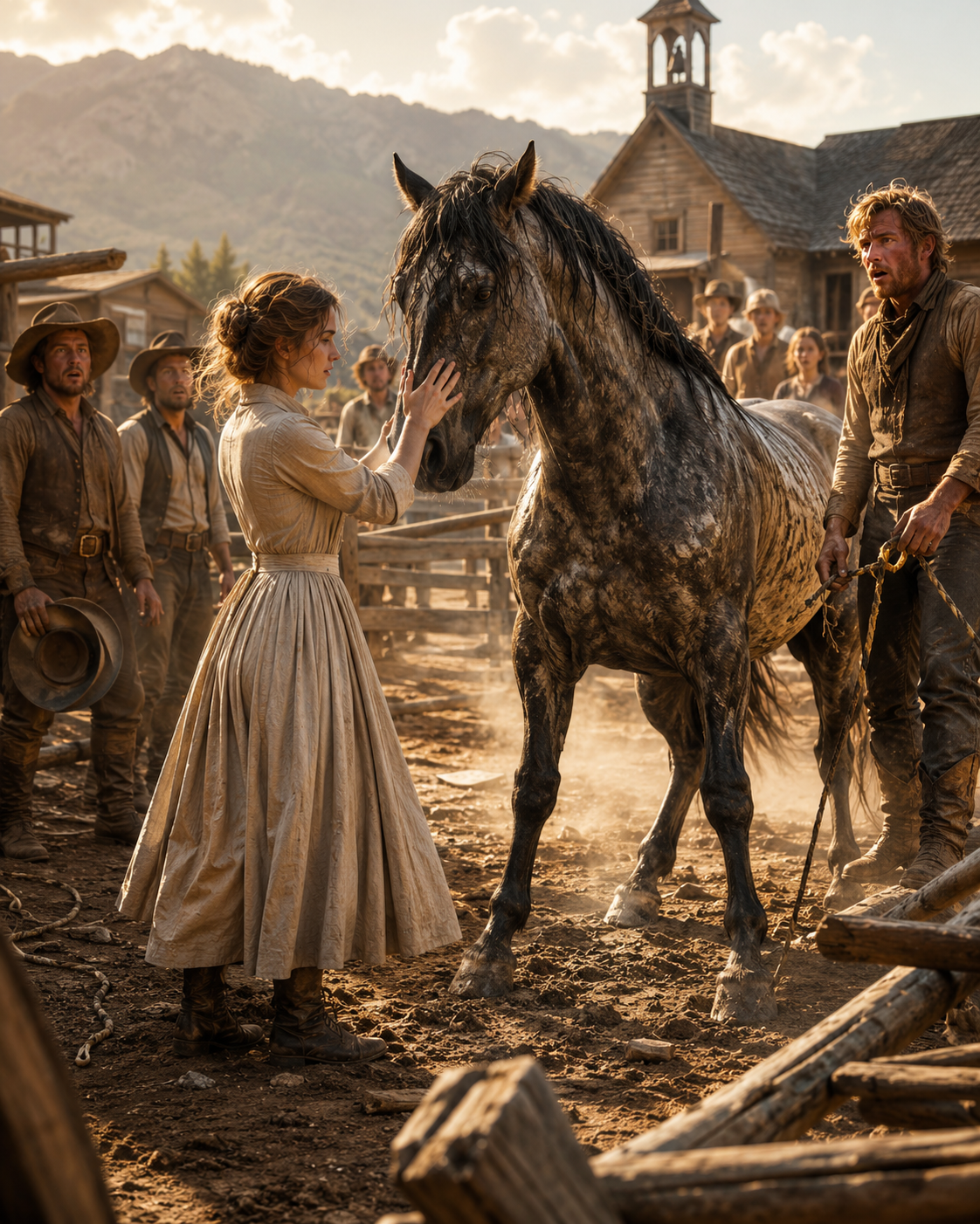 Every Man Tried to Break the Wild Horse — Until the Schoolteacher Everyone Ignored Calmed Him