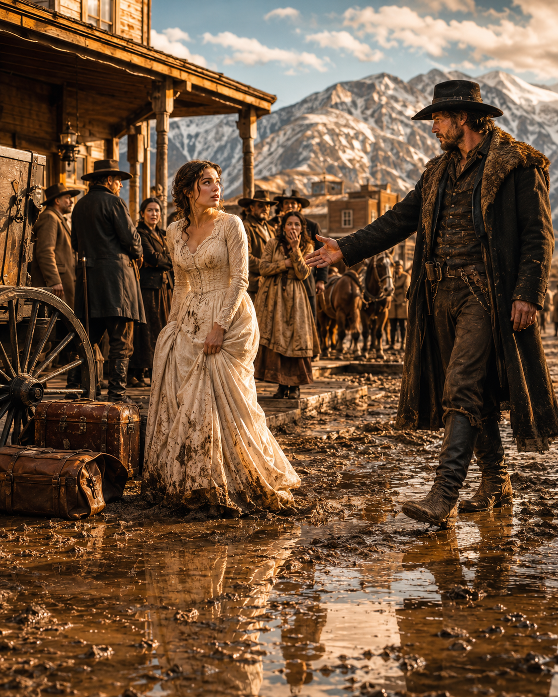 The Bride Nobody Wanted Stood Alone in the Mud — Until Black Ridge’s Feared Recluse Chose Her