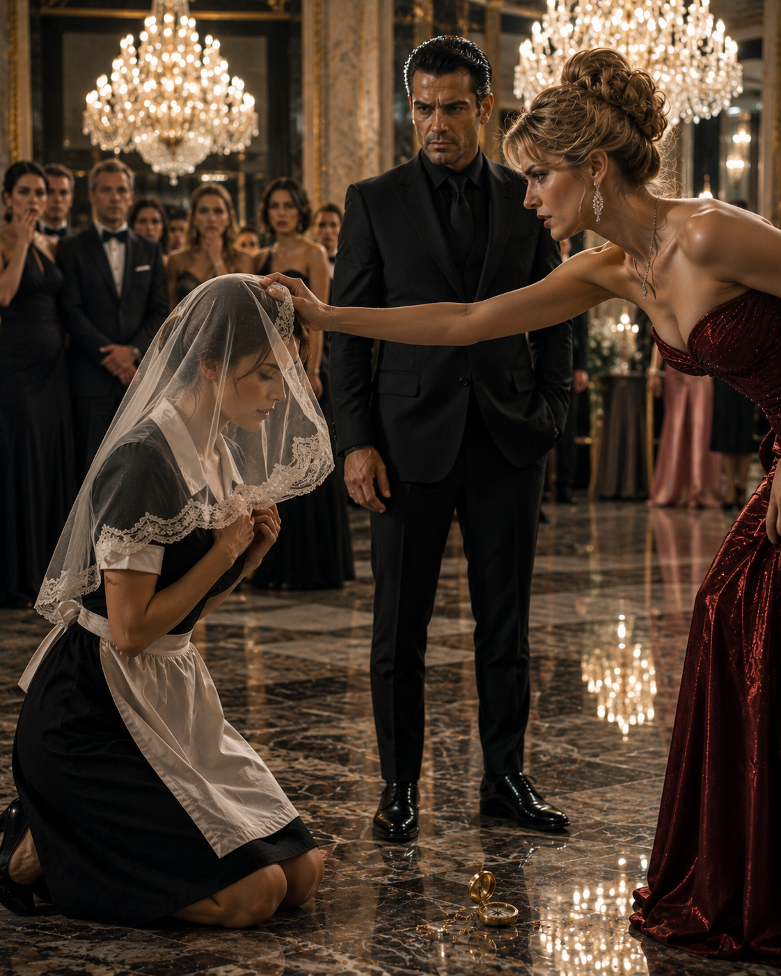The Billionaire’s Fiancée Forced the Maid to Wear a Veil — Until Her Father’s Compass Fell