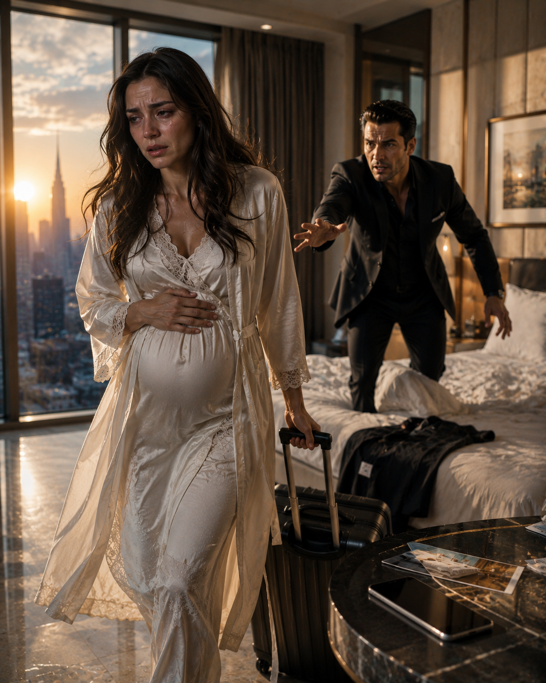 His Pregnant Wife Found the Hotel Proof at Dawn — Then Vanished Before the Billionaire Could Lie Again