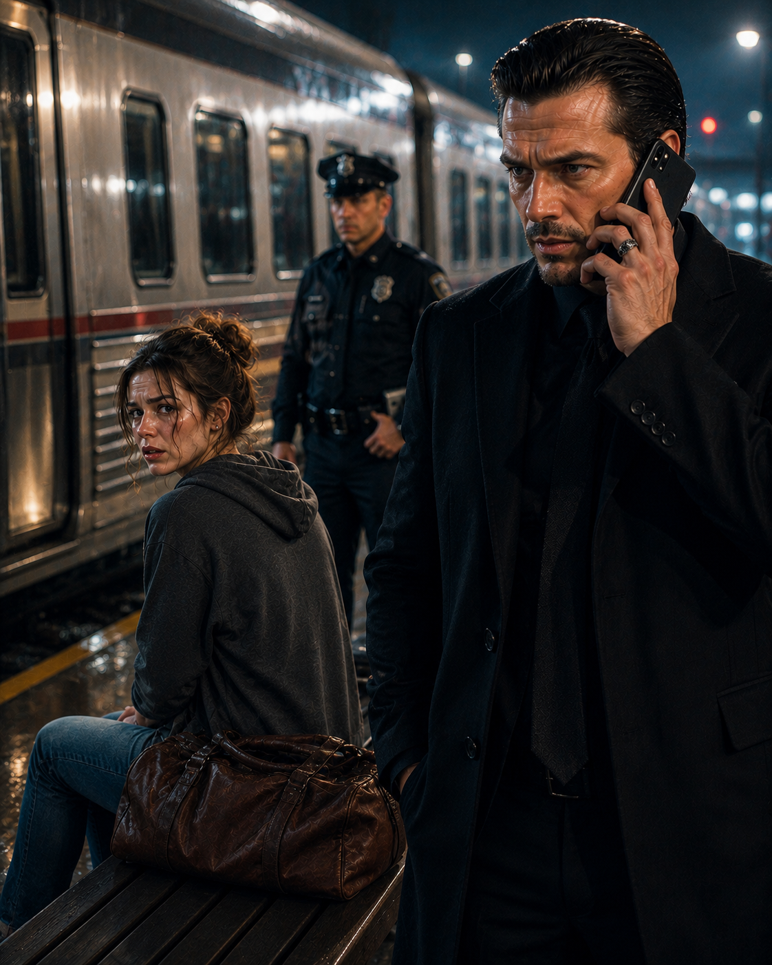 She Fled Her Abusive Cop Husband on a Midnight Train — Then a Mafia Boss Answered His Call and Said, “She’s Not Yours Anymore”