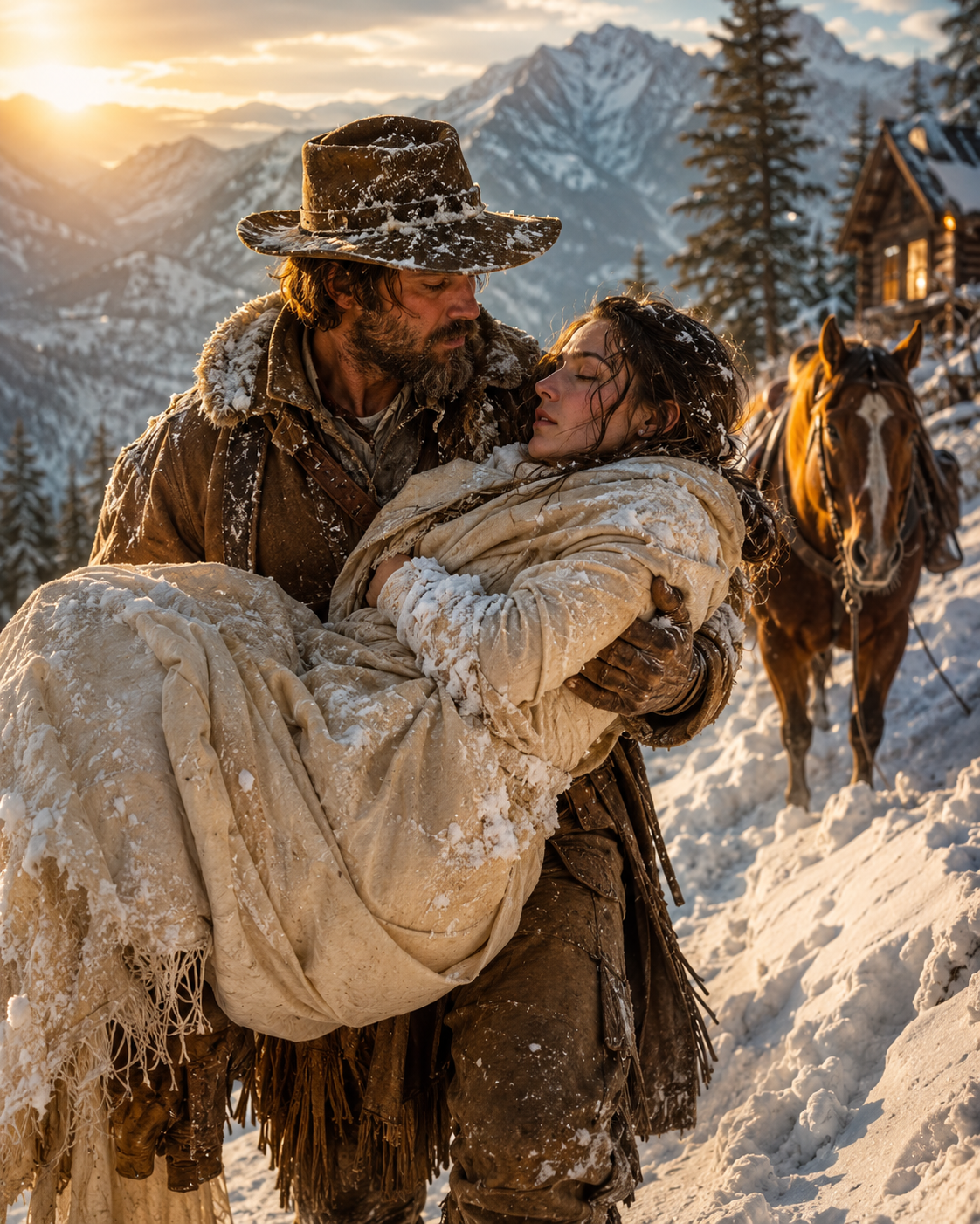 The Mountain Man Found a Half-Frozen Bride in the Snow — Then She Became the Reason He Wanted to Live Again
