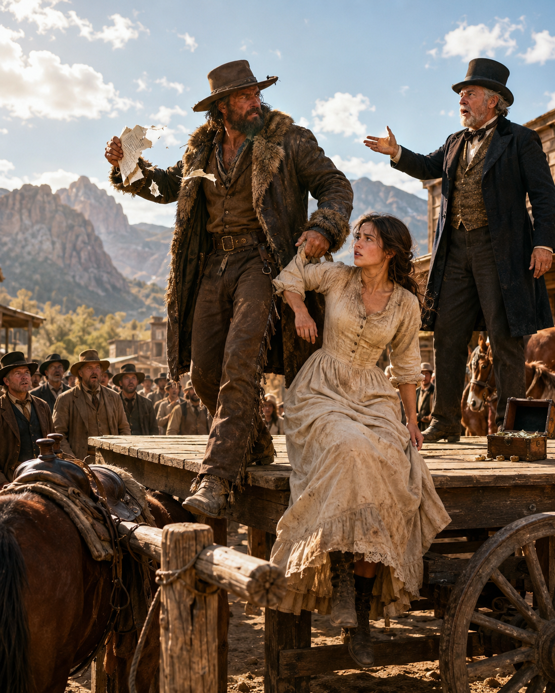 The Auctioneer Sold Her for Fifty Dollars — Then the Mountain Man Proved She Was Never Property