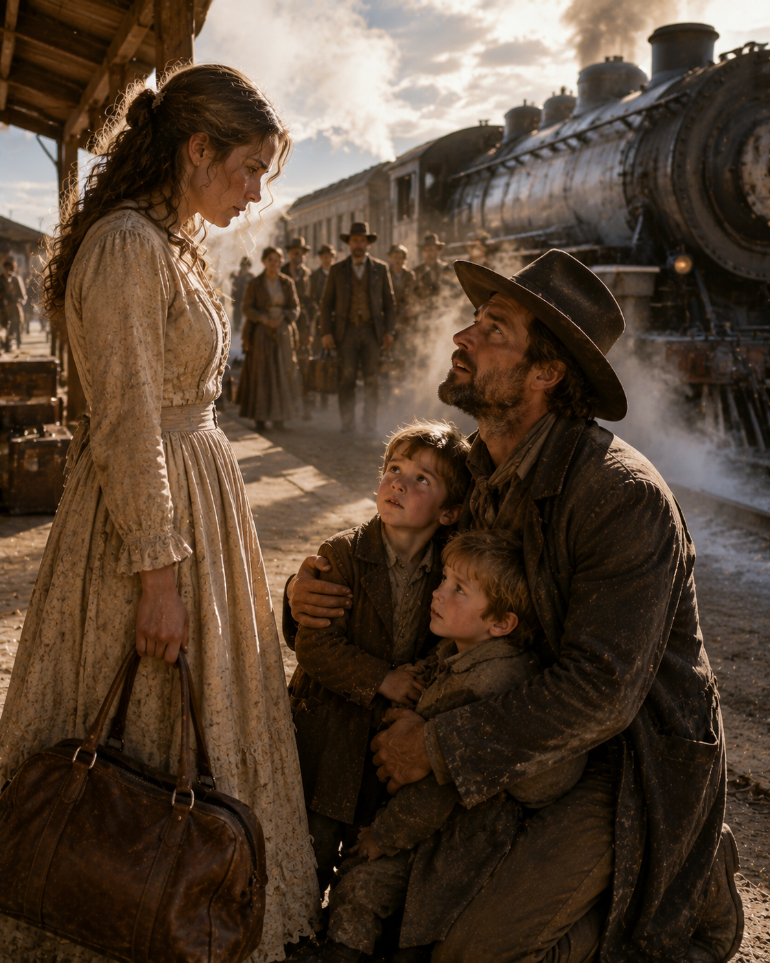 She Was Boarding a Train to Marry a Stranger — Then a Widowed Rancher Begged Her to Save His Twins