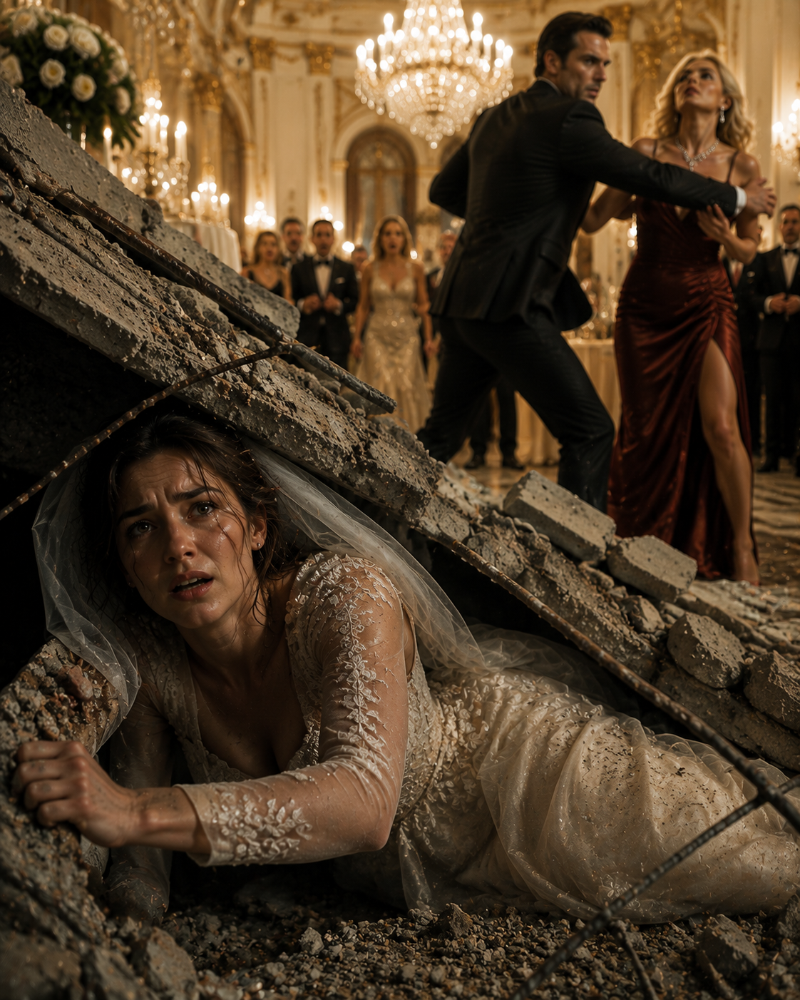 His Bride Counted Thirty-Seven Minutes Beneath the Rubble While He Ran Across the Ballroom for Another Woman