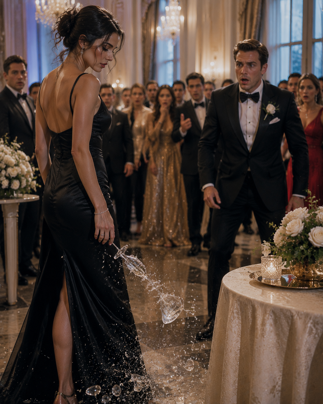 The Groom’s Best Man Watched A Champagne Glass Shatter — Then Recognized The Woman His Family Had Once Destroyed Standing Beside It