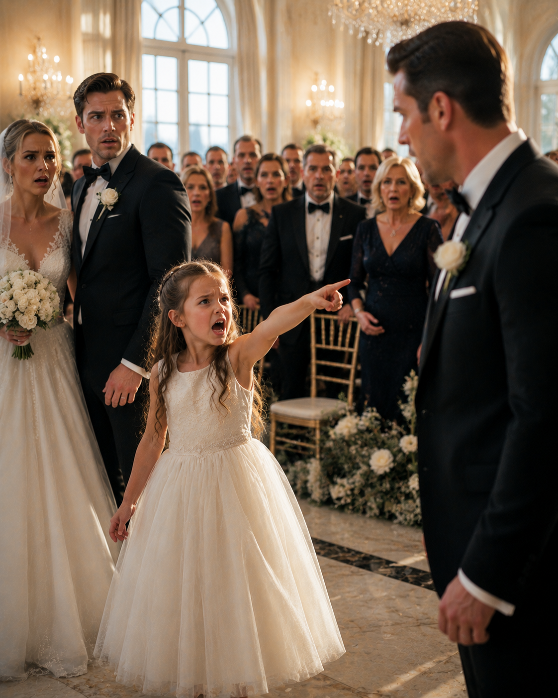 A Little Girl Screamed “Stop The Wedding” At The Altar — Then Pointed Not At The Bride, But At The Groom’s Own Right Hand