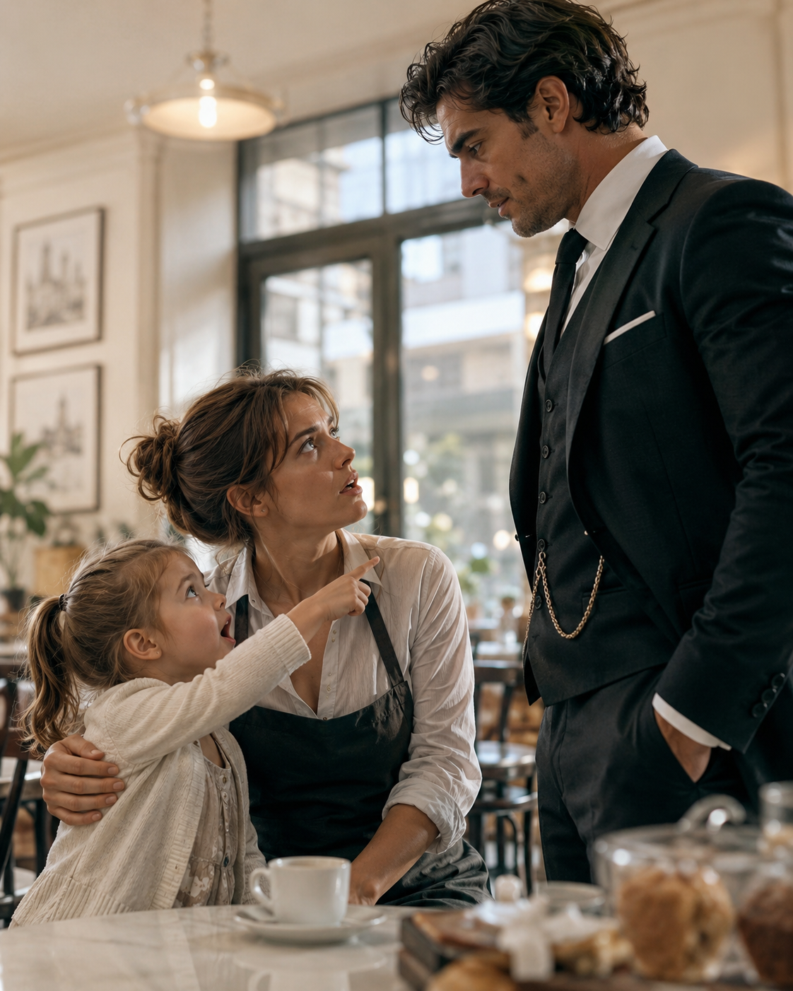 The Stranger Walked Into Her Café — Then Her Daughter Pointed at His Dimple and Froze the Room