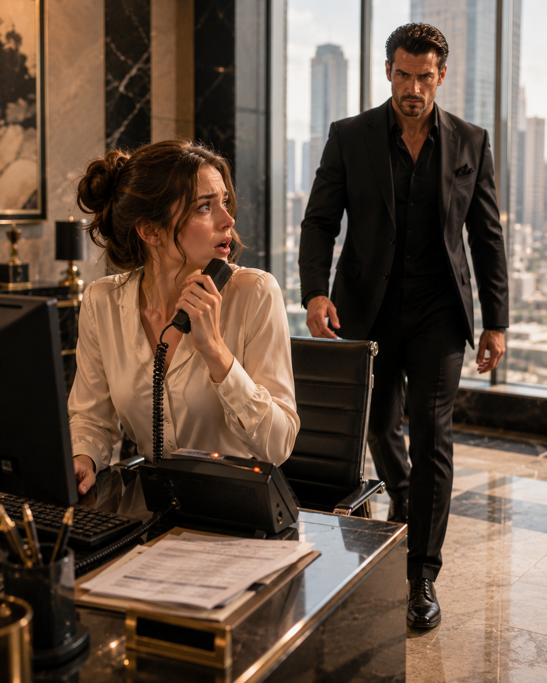 She Mistook Her Mafia Boss for Hot on the Intercom — Then He Crossed the Room and Said, “Say It Again”