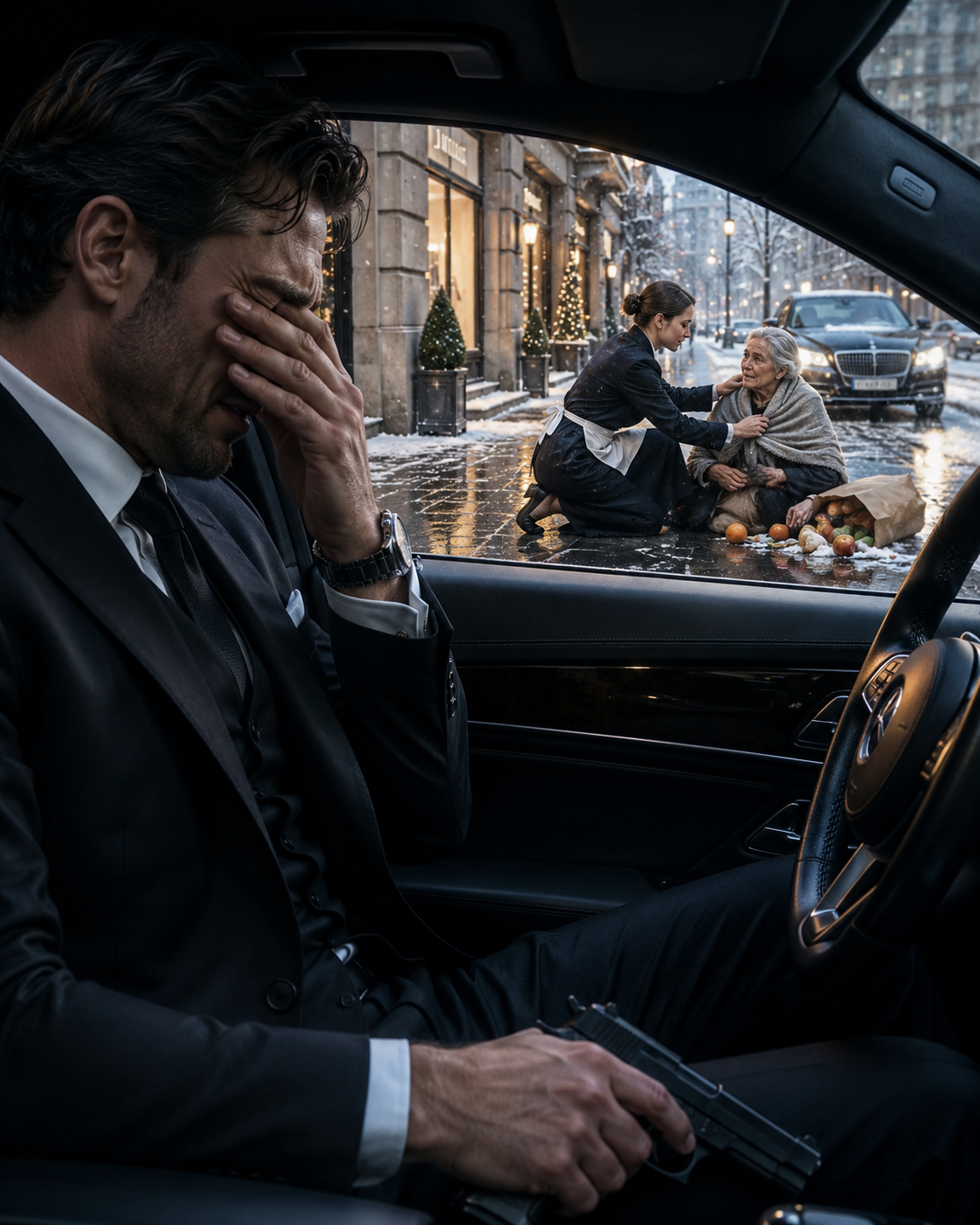 He Secretly Trailed His Quiet Housekeeper With a Loaded Gun — Then One Selfless Act Made the Feared Mafia Boss Break Down in His Car.