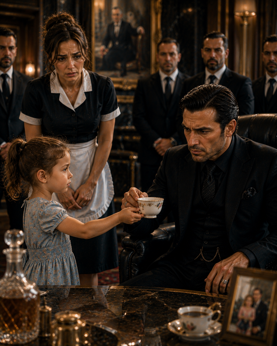 The Maid’s Four-Year-Old Told the Crime Boss to Smell His Tea First — Then One Innocent Word Exposed Twenty Years of Murder and Betrayal.
