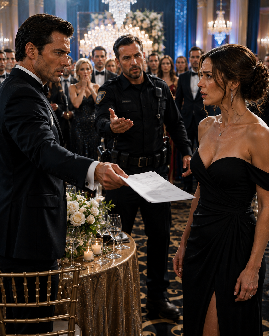 My Husband Handed Me Divorce Papers at His Own Charity Gala — Then the Hotel Security Chief Asked One Question That Brought His Perfect World Crashing Down.