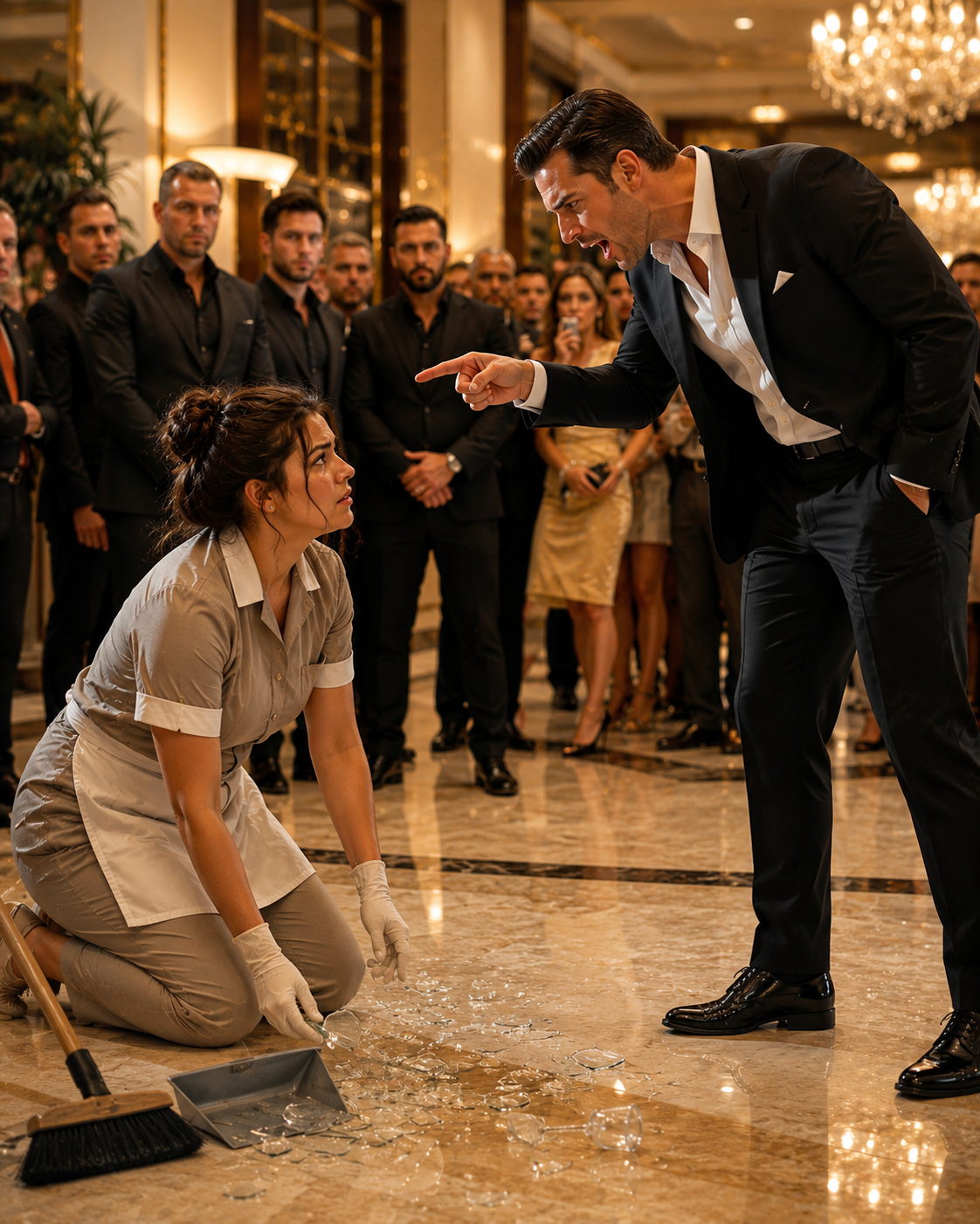 He Publicly Shamed the Quiet Hotel Cleaner for Picking Up His Broken Glass — Then He Discovered the Woman He Called “Worthless” Could Defeat Every Fighter He Owned Without Throwing a Single Punch.