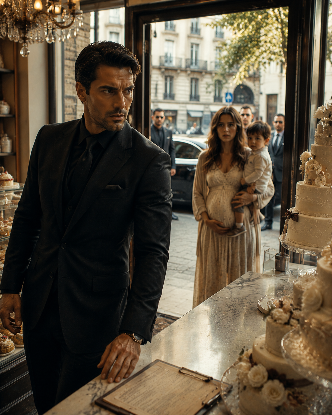 A Mafia Boss Walked Into a Bakery to Order His Wedding Cake — Then Froze When His Pregnant Ex Walked Out Holding the One Secret That Could Destroy His Family.