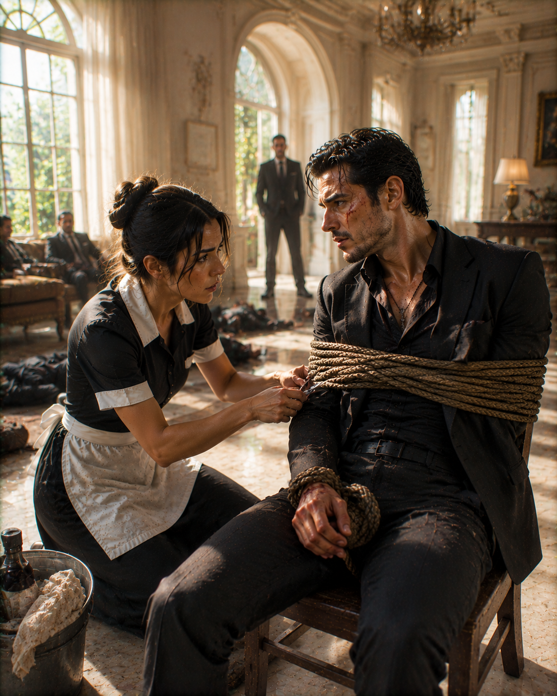 A Silent Housekeeper Found A Mafia Boss Bound And Waiting To Die — Then The Woman Nobody Noticed Became The Only Person Who Could Save Him.