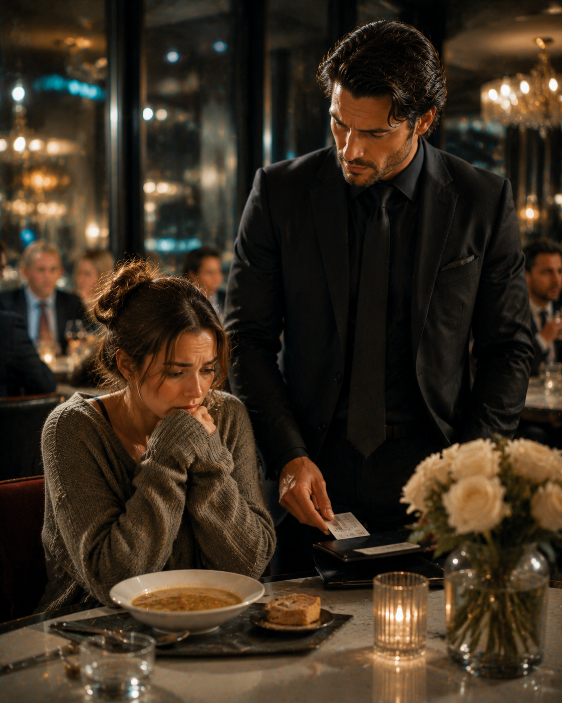 He Paid for a Stranger’s Dinner to Help Her — Then Realized His Kindness Had Made Her Feel Smaller Than Hunger Ever Did.