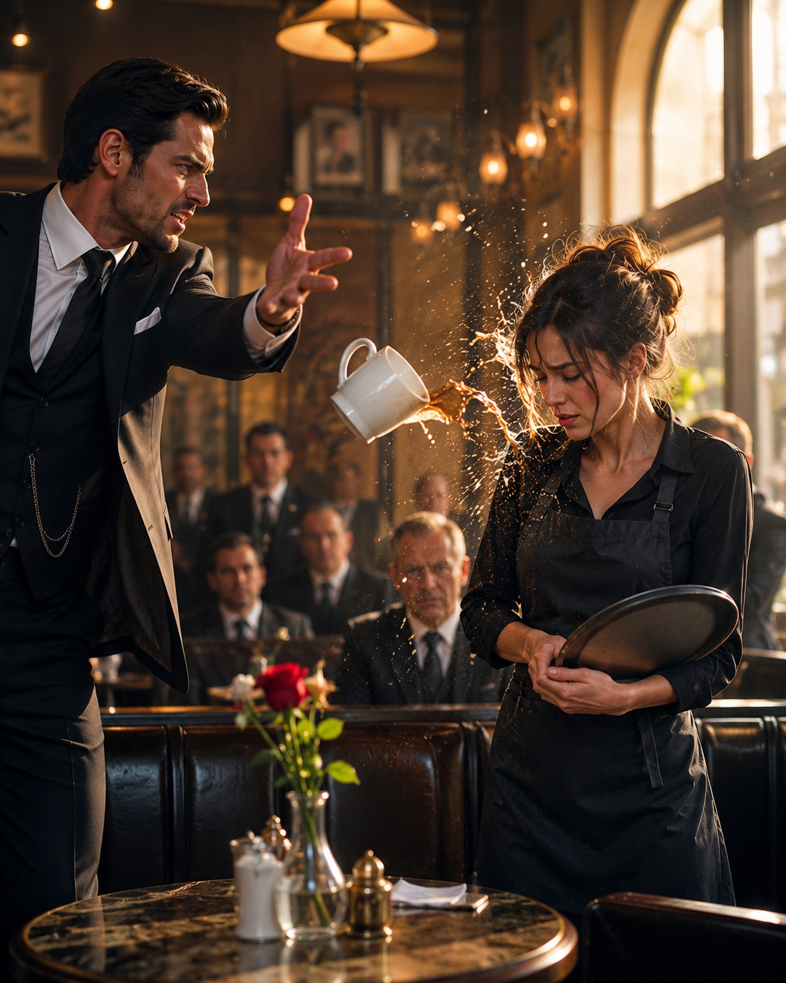 The Mafia Boss Threw a Coffee Mug at a Waitress for Being Four Minutes Late — Then the Woman He Tried to Break Became the Only Person Who Could Save His Soul.